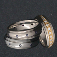 Titanium Rings with Diamonds